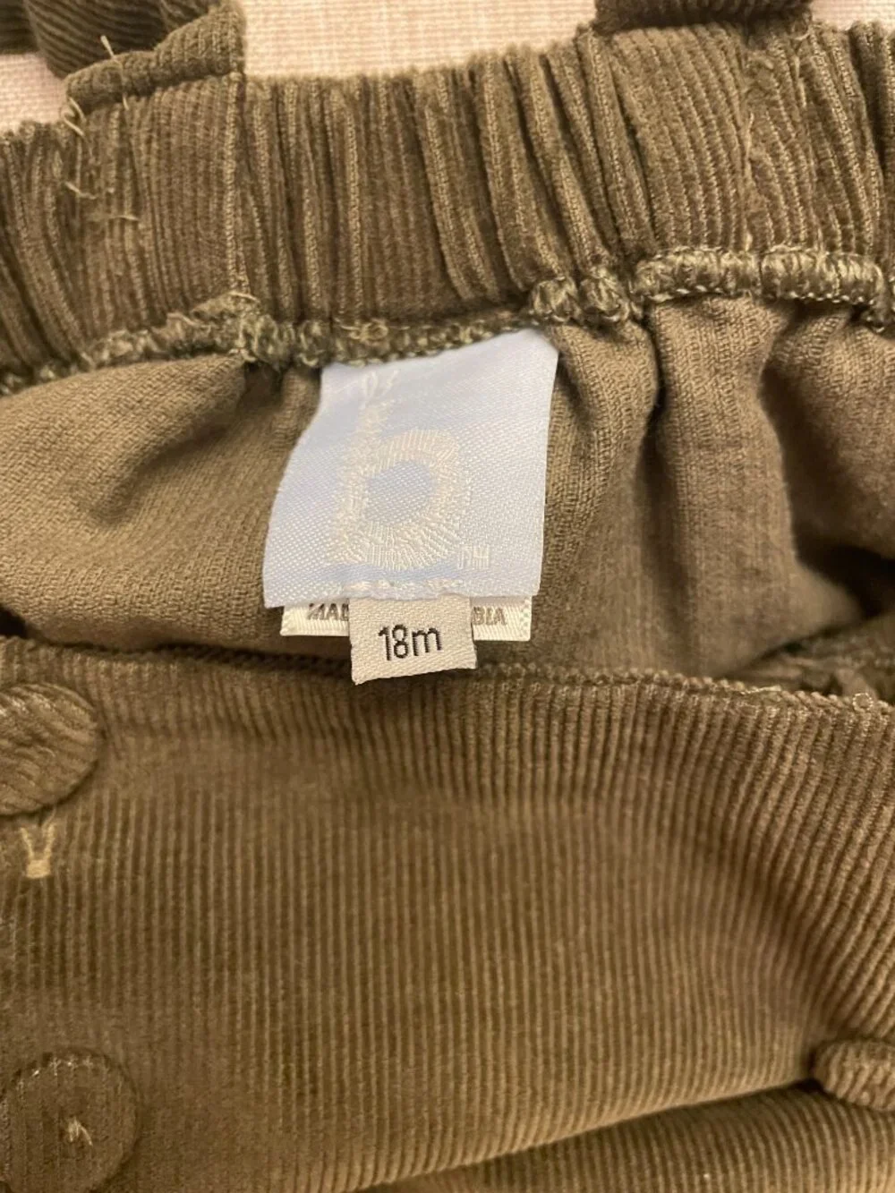Bella Bliss Olive Corduroy Jumper with Reindeer Turtleneck Onesie Size 18/24M